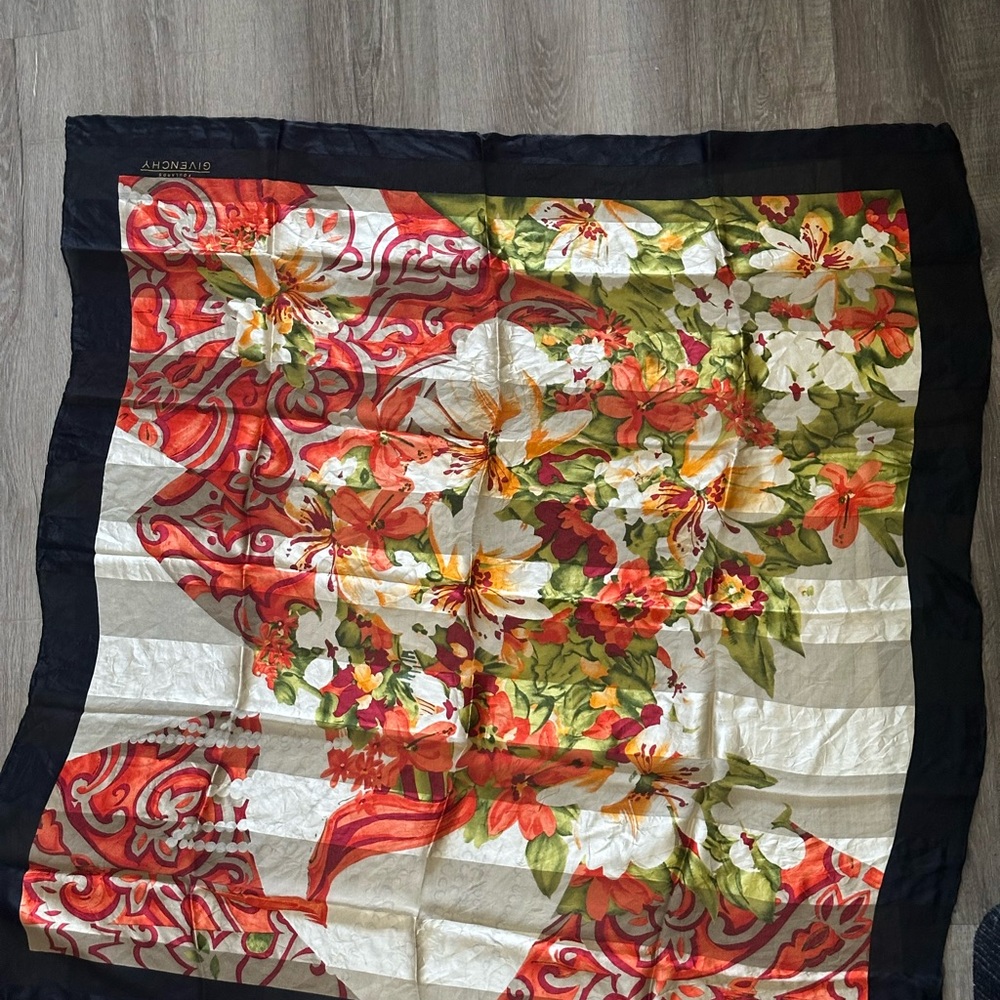 Givenchy Red and Green Floral Blanket